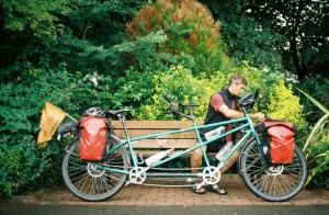 A photo of a bicycle with the colour saturation turned up